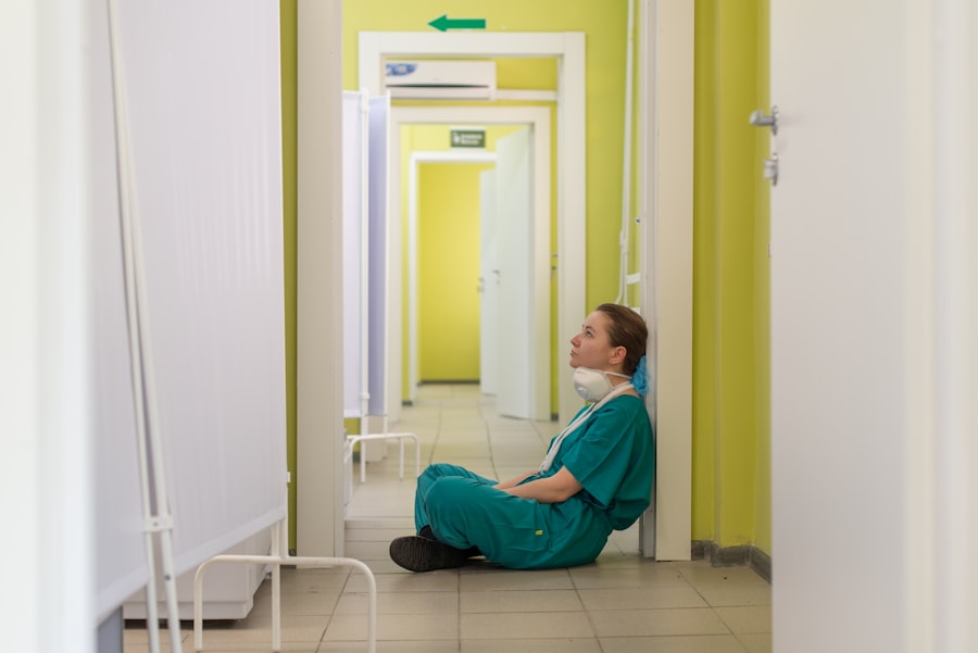 Stressed healthcare worker